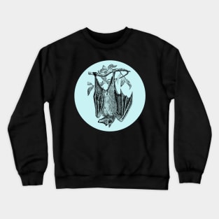 Halloween Bat, Portents, Omens, Signs, and Fortunes - Pale Blue and Black Variation Crewneck Sweatshirt